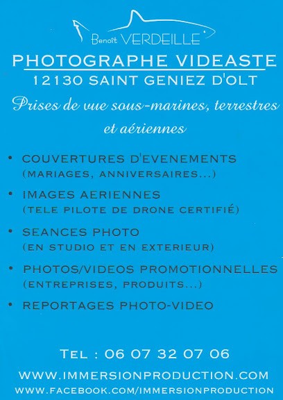 Benoît VERDEILLE IMMERSION PRODUCTION, Photographe à La Capelle-Bonance